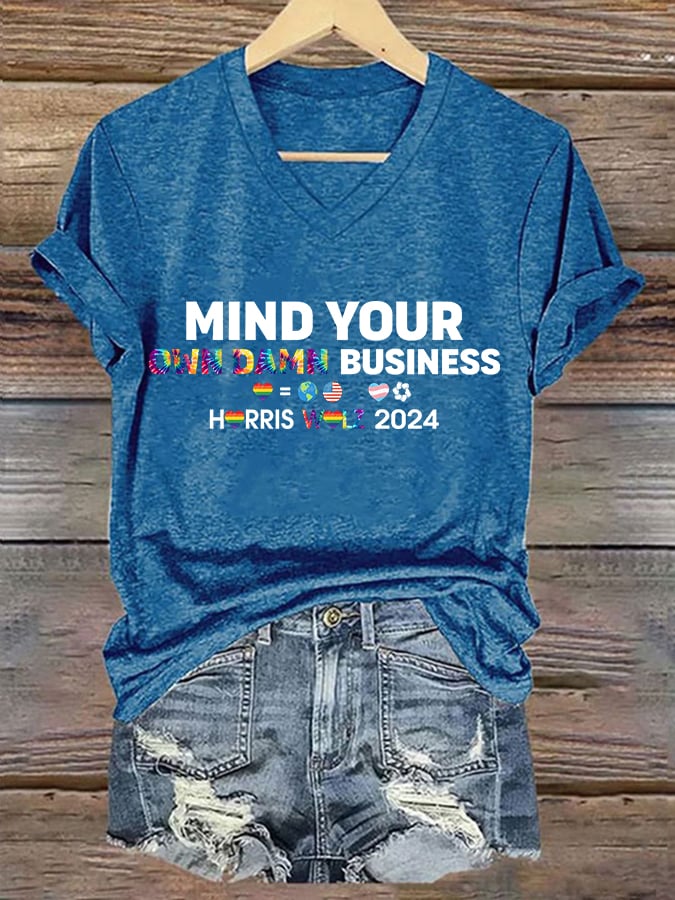 Women's Mind Your Own Damn Business Print T-Shirt