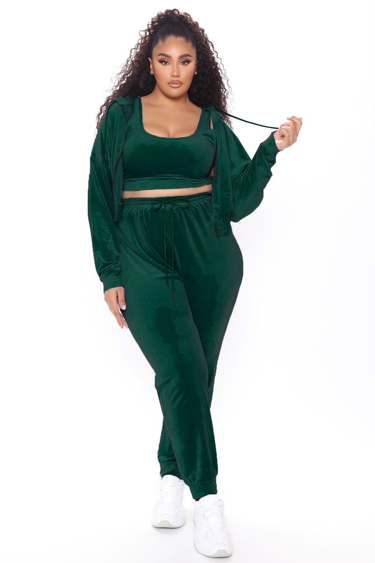  thdmladies Golden Velvet Casual Pants Set thedmladies