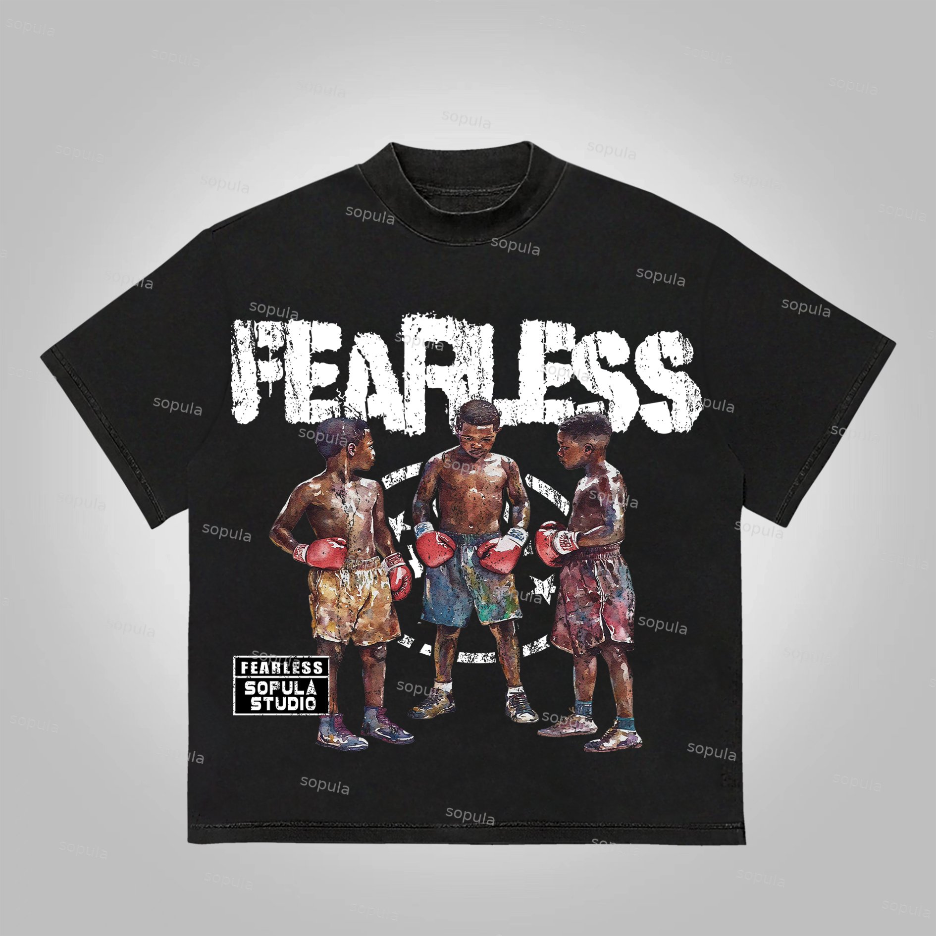 Sopula Studio Boxer Fearless Graphic Print Cotton T-Shirt
