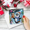 (US Only)6PCS Christmas Penguin DIY Diamond Art Greeting Cards Congratulations Cards