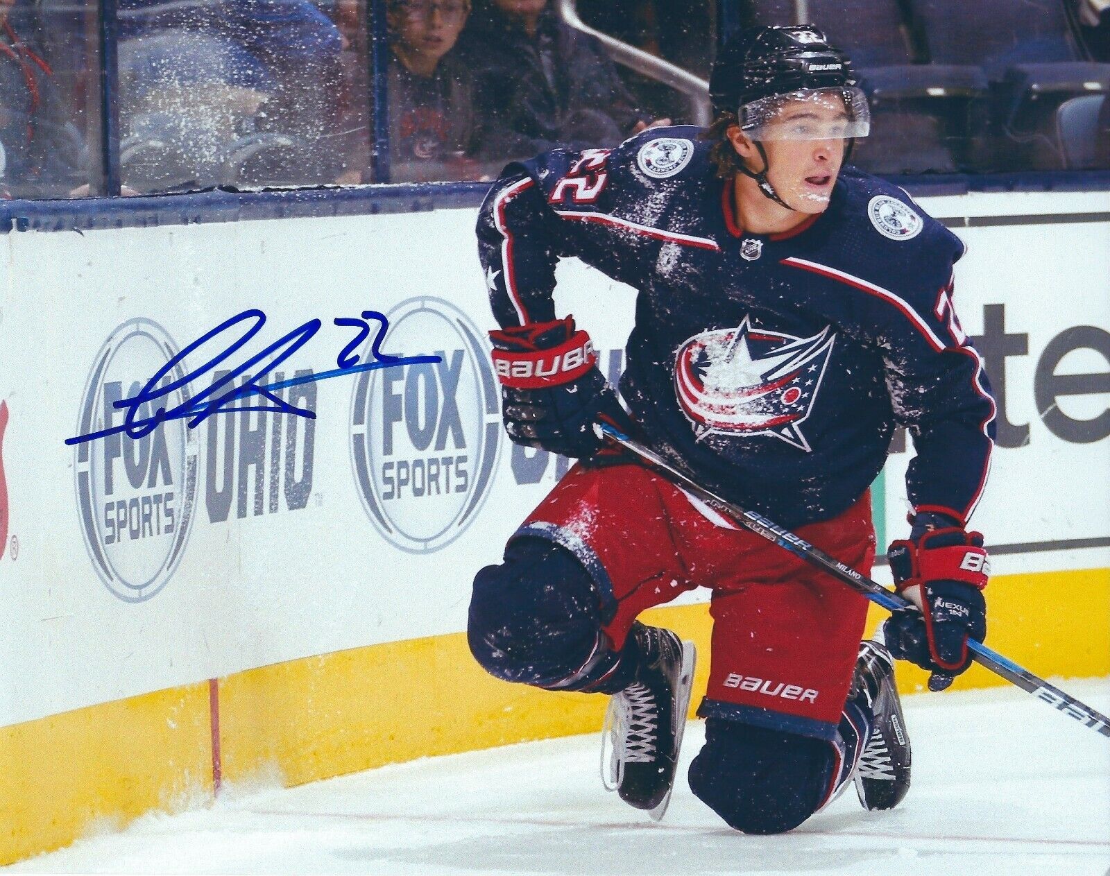 Autographed 8x10 SONNY MILANO Columbus Blue Jackets Photo Poster painting - COA