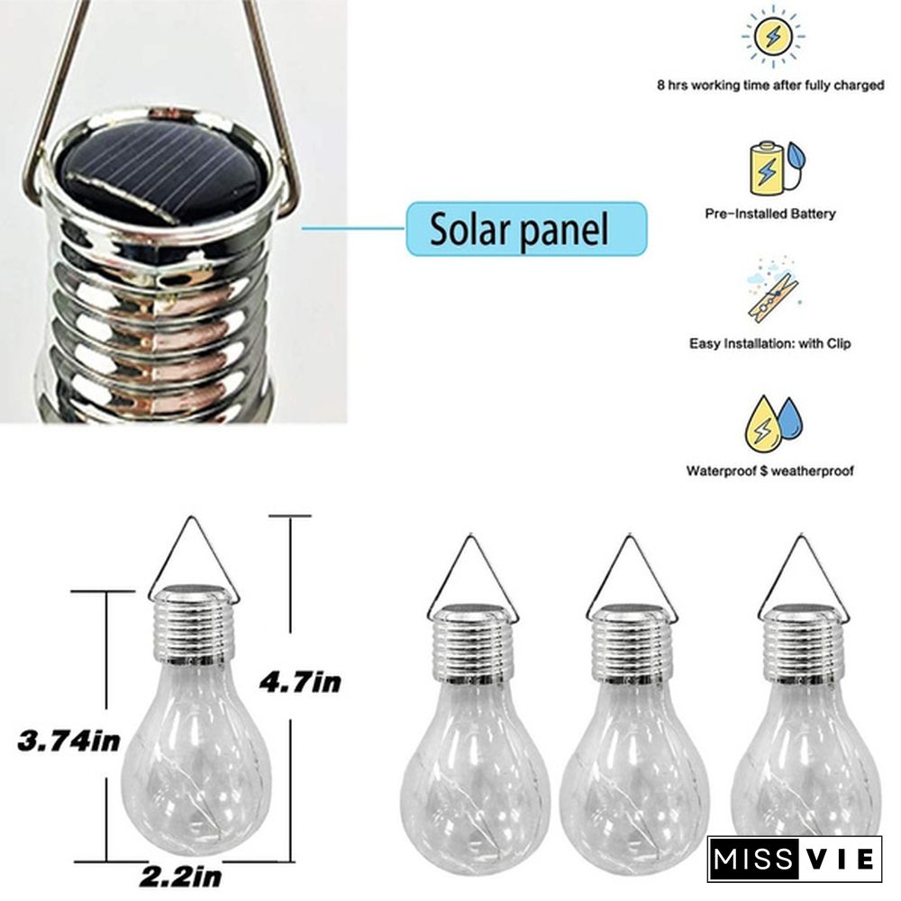 Solar Bulb Outdoor Garden Waterproof Panels LED 12V Light Lamp Camping Christmas