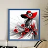 Red Hat Woman-11CT Stamped Cross Stitch 40*40cm