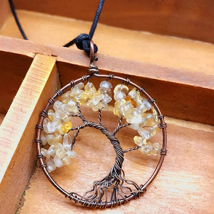 Tree Shape Roung Meatl Vintage Necklace