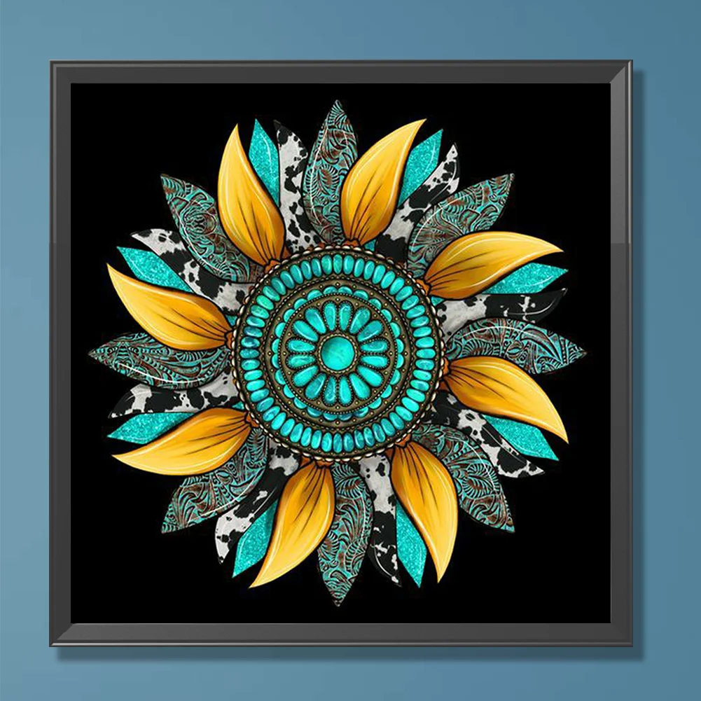 Full Round Diamond Painting 30*30cm - Artistic Sunflower