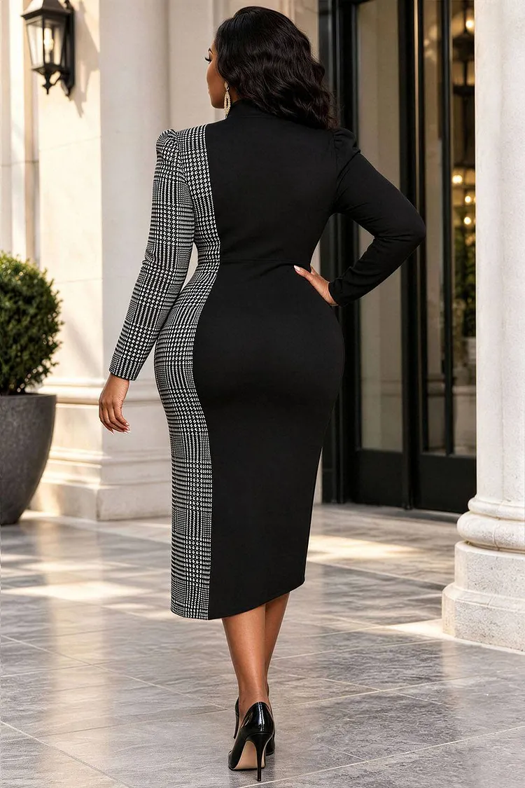 black and white bodycon dress plus size Xpluswear Design Business Casual Round Neck Long Sleeve Contrast Midi Dresses [Pre-Order] Content + Care 48% Color::#59-Ivory Floral dresses [color:DARK RED]markeddown:boolean:true Petit Bateau Horizontal Stripe