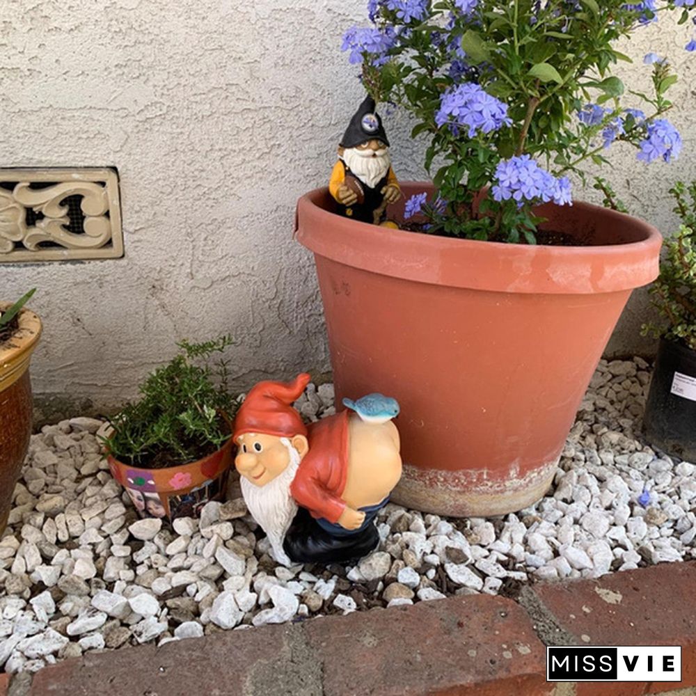 【New】Fairy Resin Statues Miniature Mini Elf Sculpture Dwarf Funny Gnome Statue, Naughty Garden Figurines, For Patio, Yard, Lawn