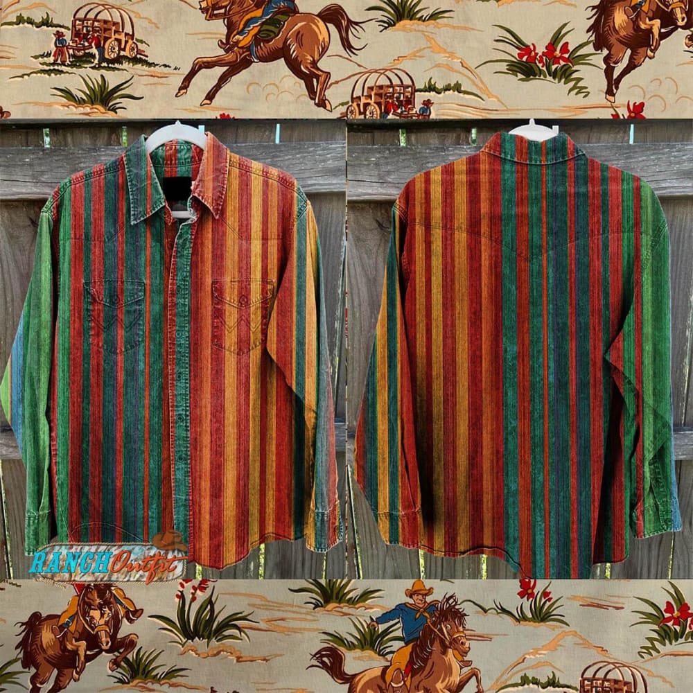 Chroma Vintage Stripe Print Casual Shirt Multicolor / S