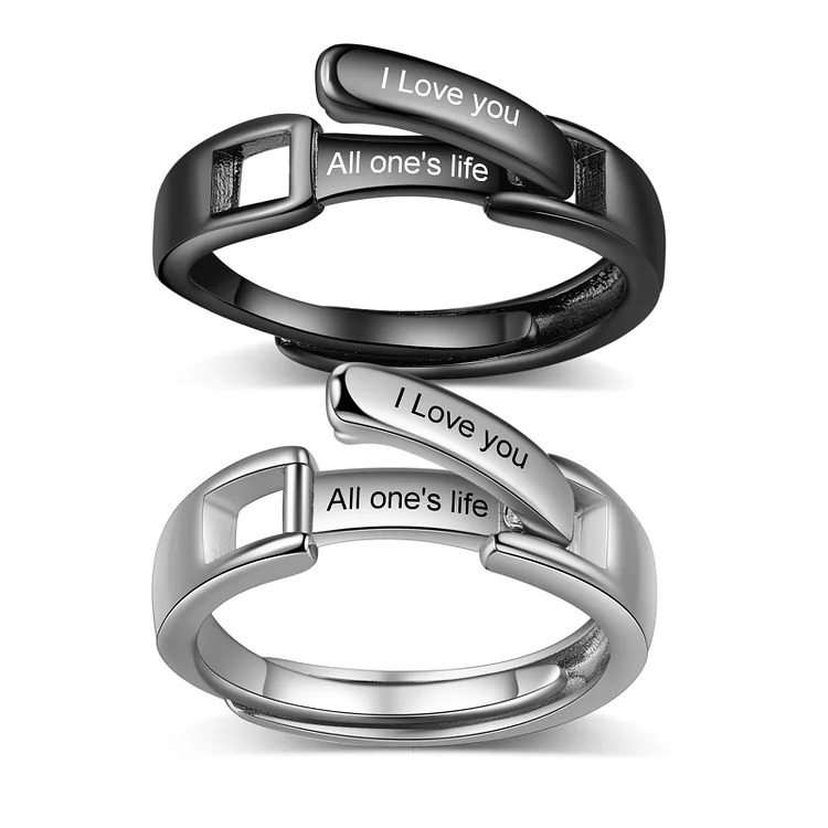 Kettenmachen Personalisierter 2 Texte Partnerring Offener Ring für Paare-in Rot Geschenkbox geliefert