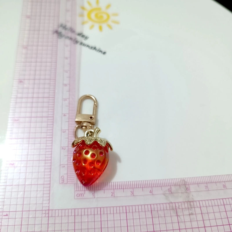 Sweet Strawberry Arylic Unisex Keychain