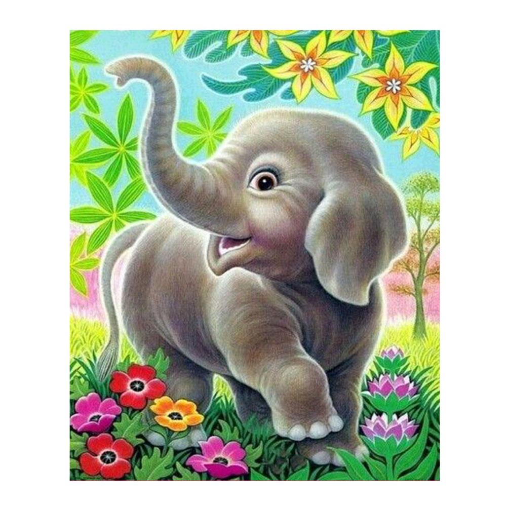 

30*35CM - Elephant - Square Drill Diamond Painting, 501 Original