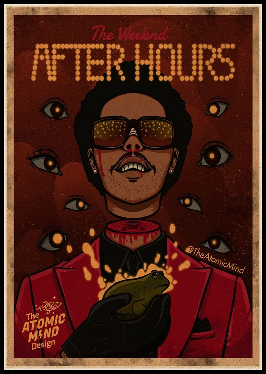 Athvotar Rapper Posters Hip Hop The Weeknd Wiken Potted Brother Quality Vintage Kraft Paper Painting Poster Living Room Wall Decor 703-1