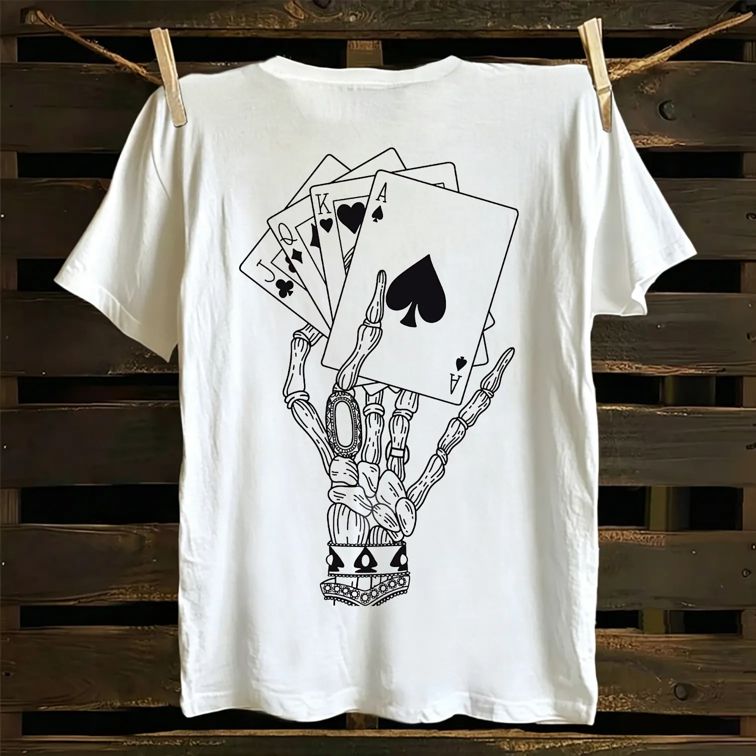 Skeleton Hand Playing Cards T-Shirt