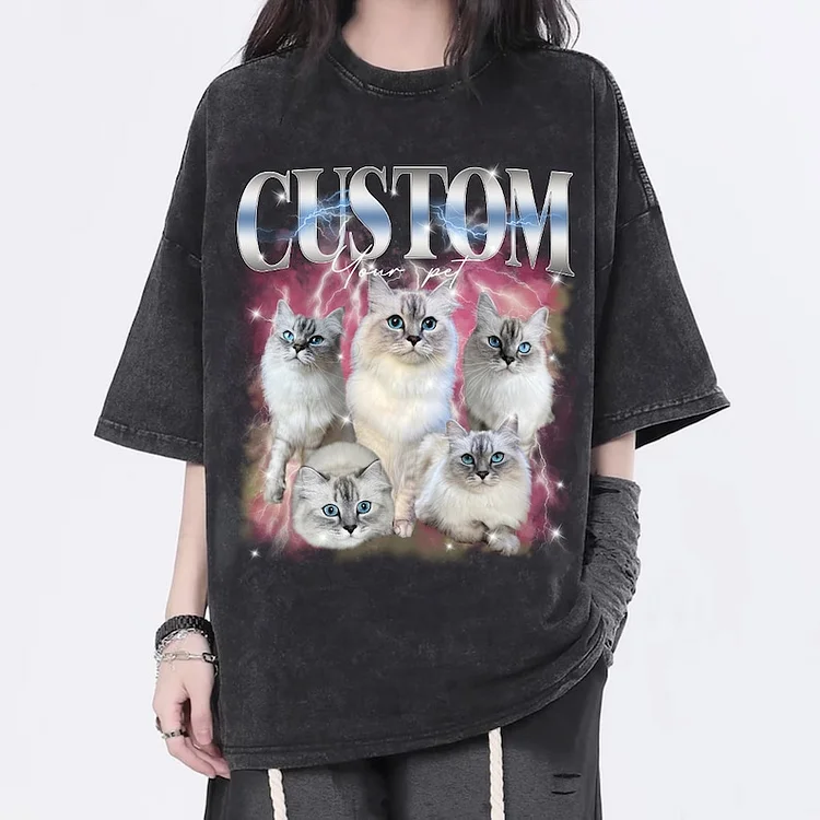 Custom Pet Phot Vintage Bootleg Shirt, Custom Pet 90's Tee Sweatshirt Hoodie