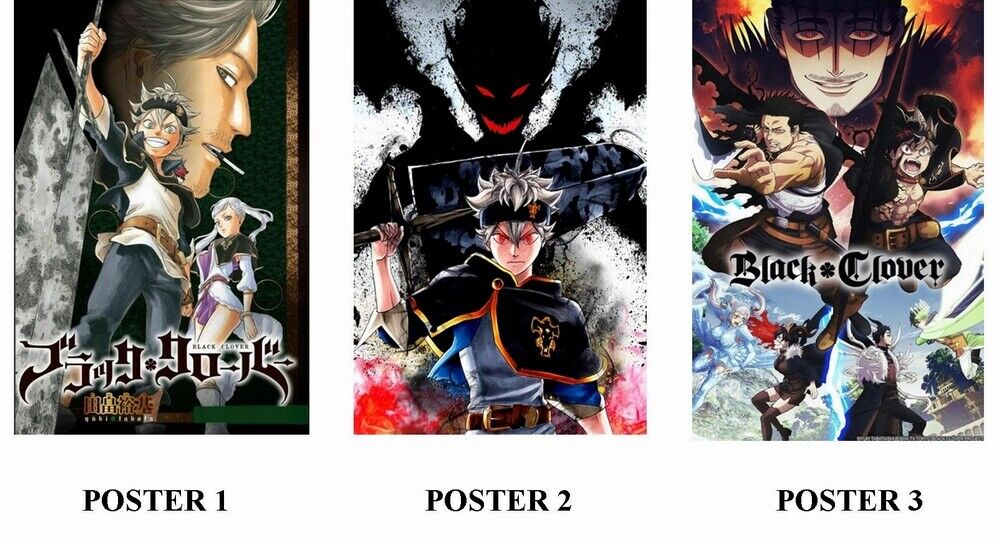 BLACK CLOVER - ANIME - 3 Photo Poster painting POSTERS - QUALITY PRINTS - INSERTS FOR FRAMING