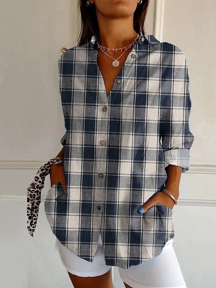 Classic Plaid Print Casual Long Sleeve Shirt