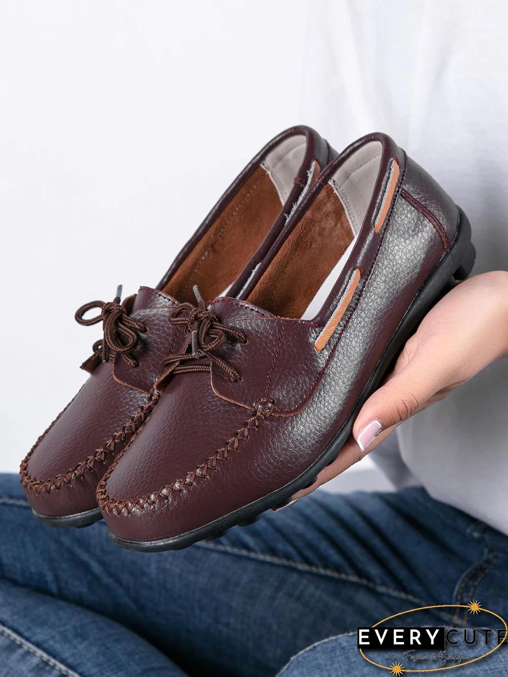 Retro Casual Simple Lace-up Flat Shoes