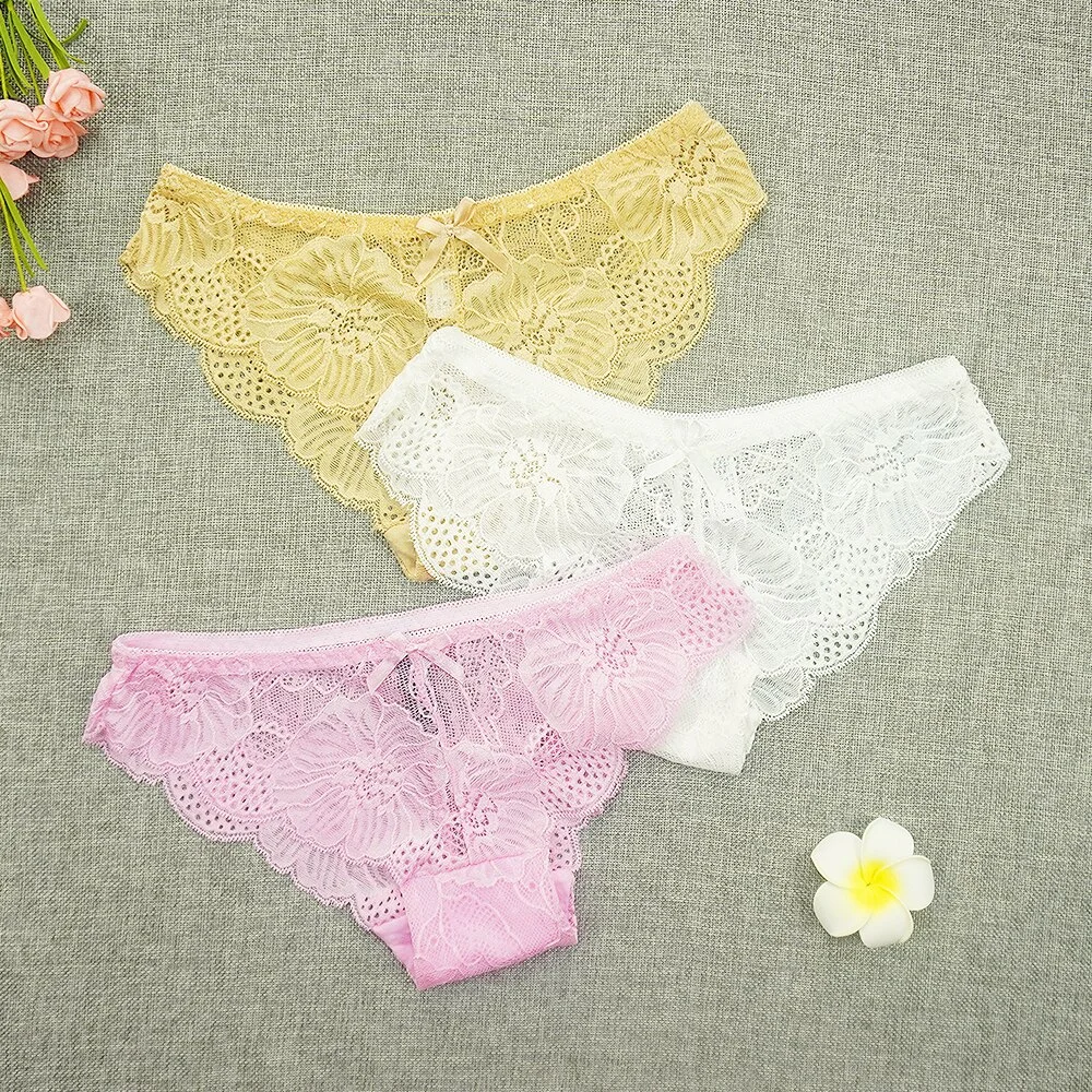 Billionm Panties Women Tangas Full Lace Sexy Underwear Transparent Thongs Hollow Out Underpants Wholesale Stringi Femme Pants