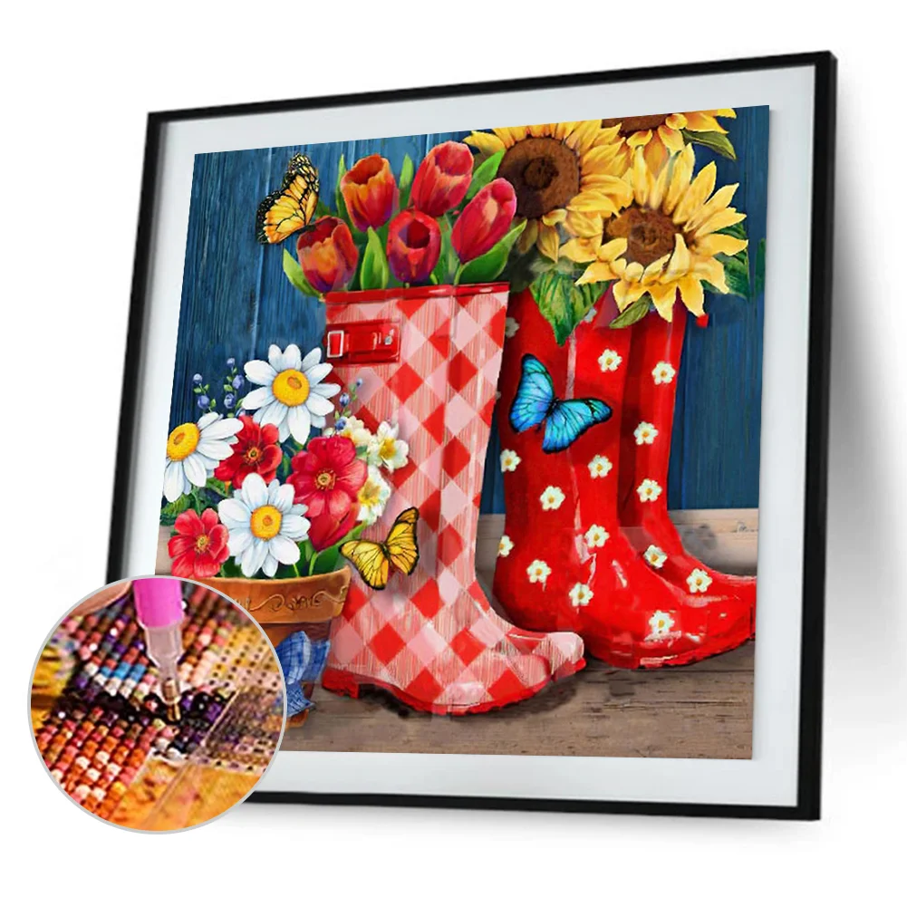 Diamond Painting - Full Round Drill - Boots Sunflower(30*30cm)