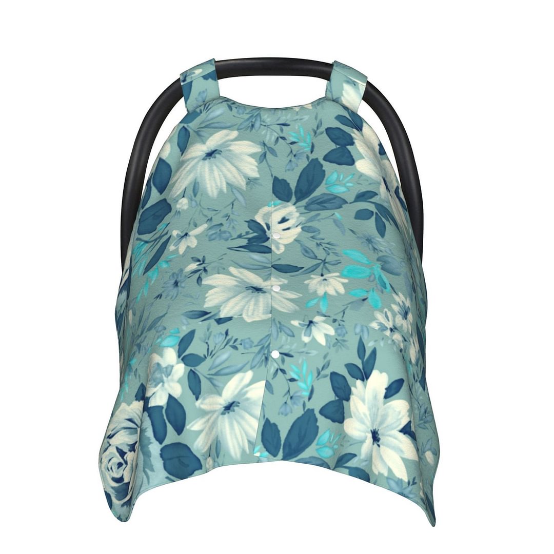 Blue Flower Car Seat Covers for Newborns Nursing Cover Up for New Mom