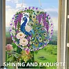 Special Shaped Acrylic Diamond Painting Kit Peacock 25cm Round Pendant