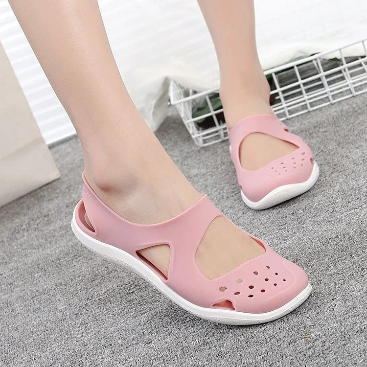 Women's Sandals 2021 Fashion Lady Girl Sandals Summer Women Casual Jelly Shoes Sandals Hollow Out Mesh Flats Beach Sandals