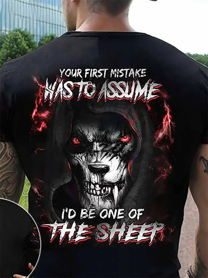 Men's Summer Trend T-shirt 3D Animal Printing Short-sleeved T-shirt-JRSEE