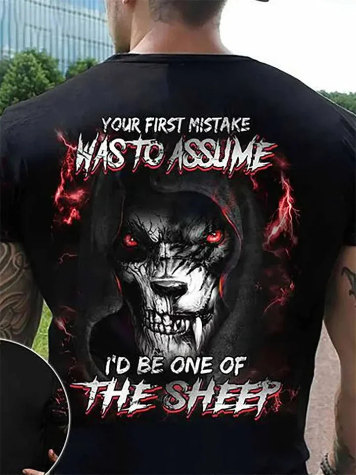 Men's Summer Trend T-shirt 3D Animal Printing Short-sleeved T-shirt-JRSEE