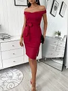 Solid Color Off-The-Shoulder Midi Dress