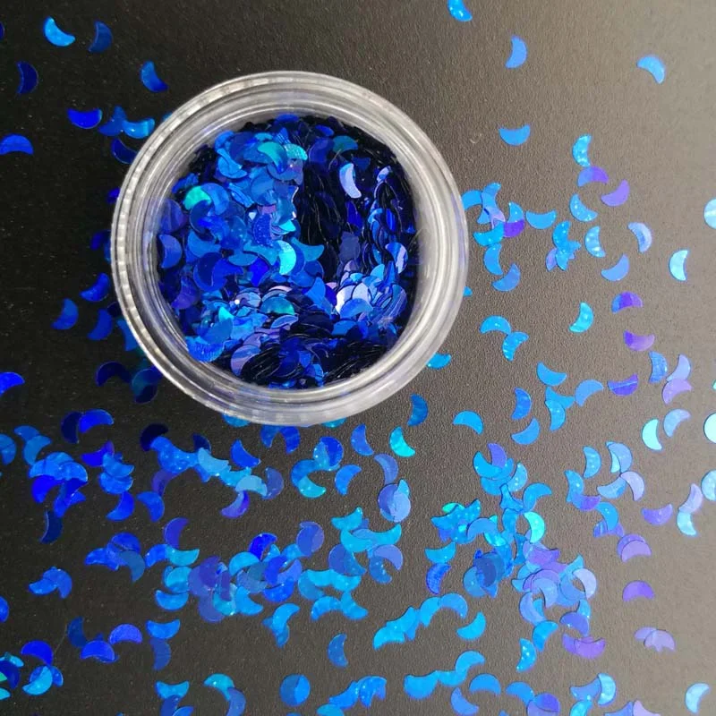 3mm Sequins DIY Flat Five-pointed Star Moon Sequin Paillettes Sewing Craft DIY Laser Silver Nail Sequin Accessories Decorations