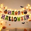 DIY Diamond Painting Halloween Banner Kit, 26 PCS "Happy Halloween" Glitter Letter Flags with Characters, Handmade Sparkling Bunting Garland for Home Party Wall Decoration