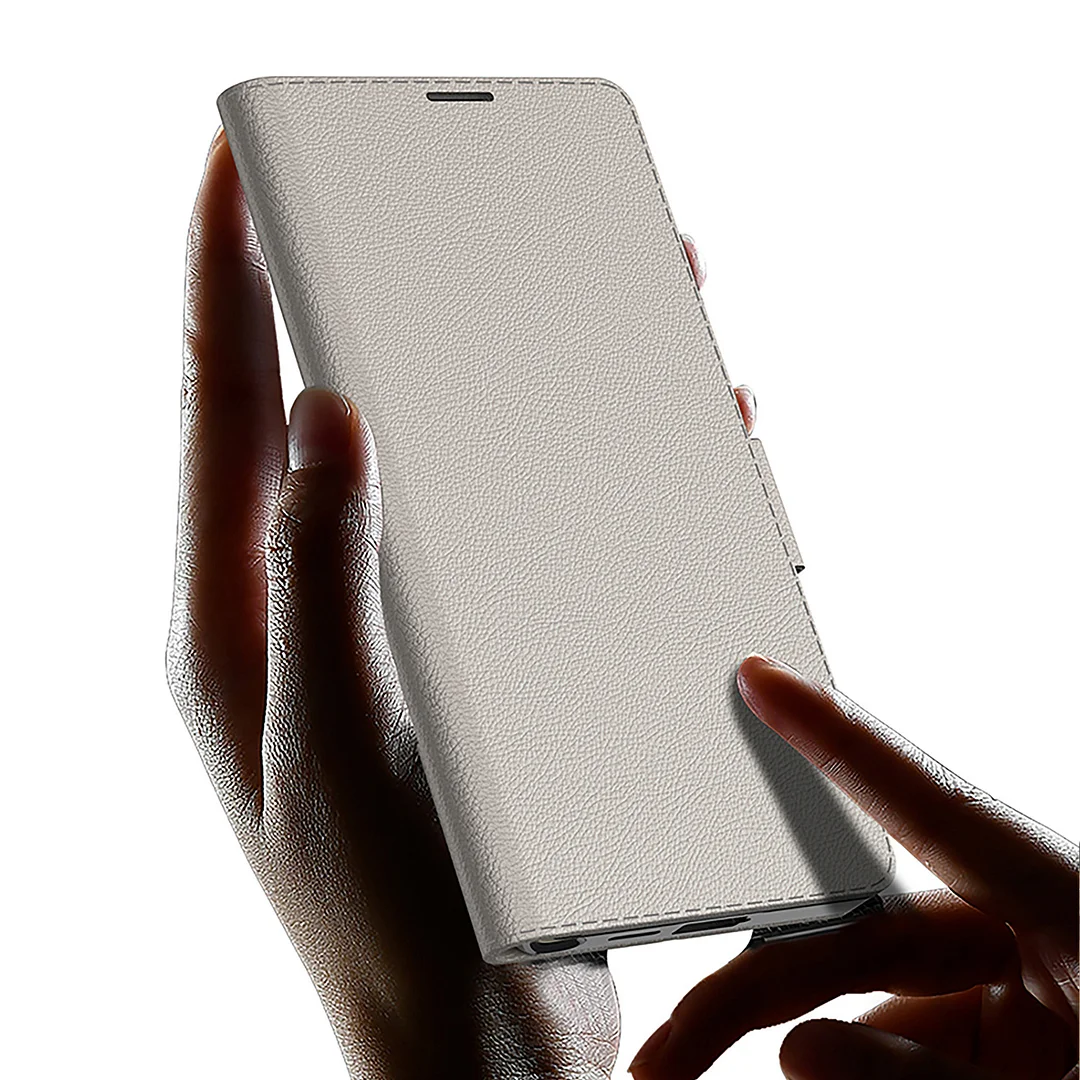 For Samsung S26 Ultra S25U New Arrival Flip Cover Plain Leather Business Anti Fall Protective Phone Case with Card Slot