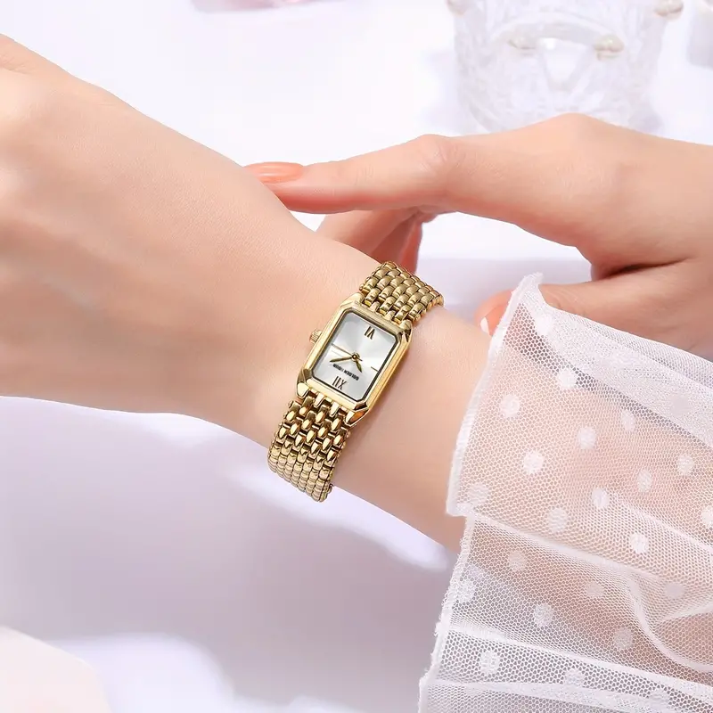 golden hour gold watches for women updated ladies quartz wrist watches stainless steel band womens small gold watch details 3