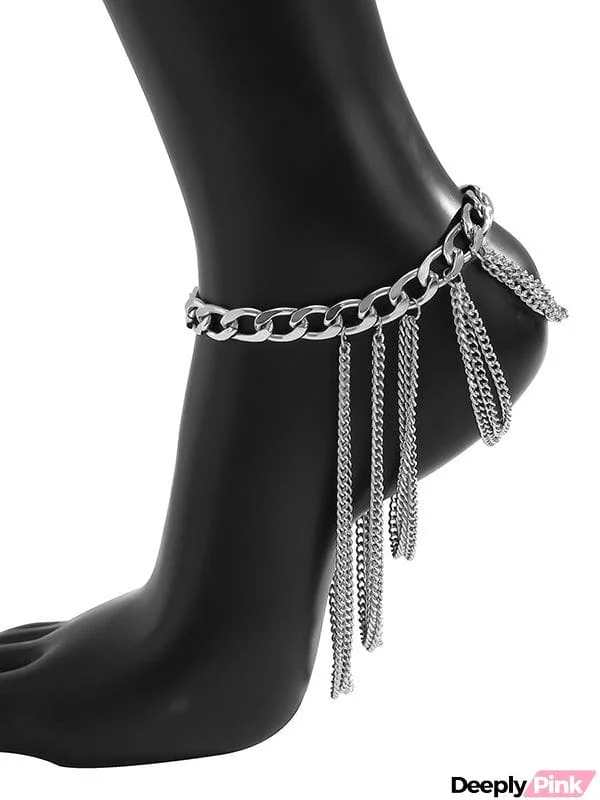 Simple Multi-Layered Tassels Chains Anklets