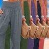 Gioiacombo&trade; Pantaloni casual a gamba larga in cotone e lino
