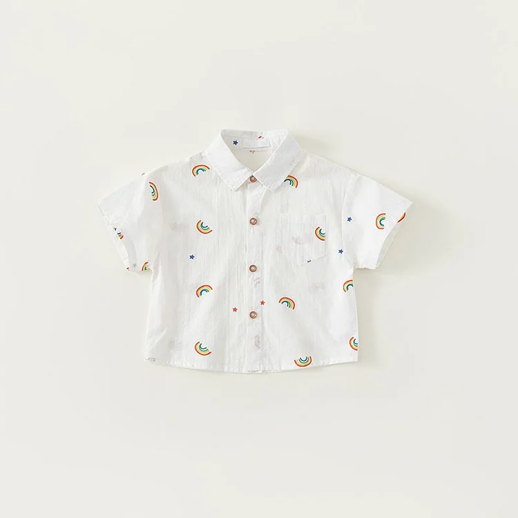 Toddler Boy Rainbow Polo Collar Shirt