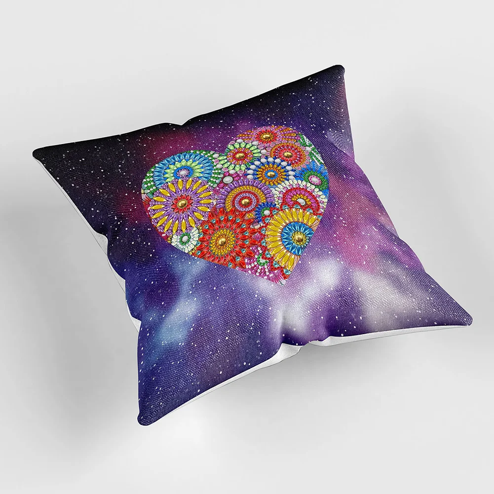 DIY Diamond Painting Pillow Case - Heart(30*30cm)(Single Side)