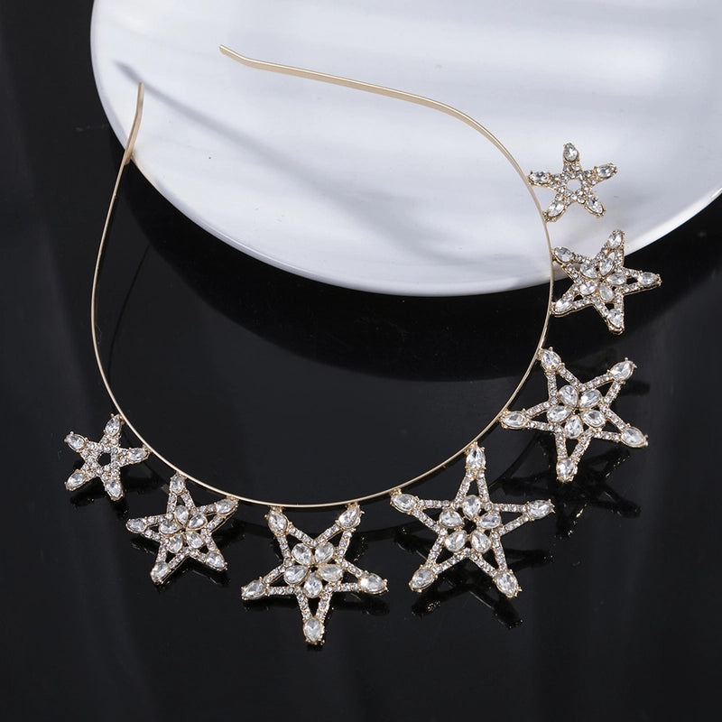 Minimalist Star Alloy Plating Inlay Zircon Hair Band