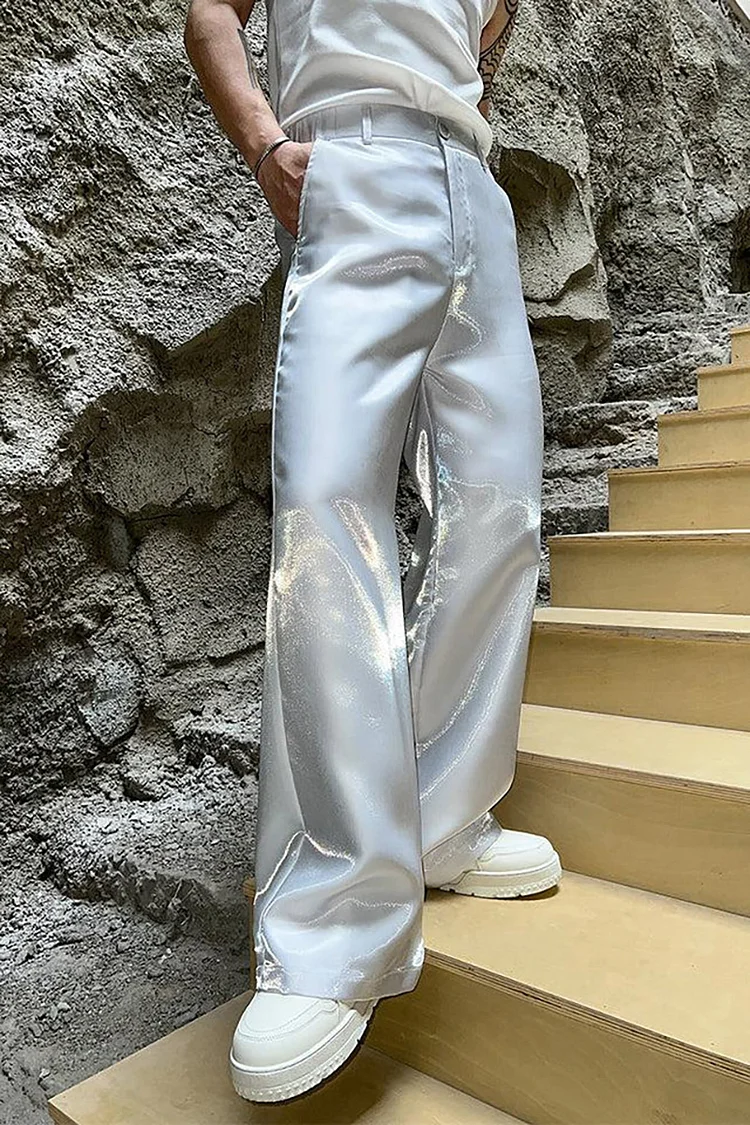 Ciciful  Casual Loose Fit Silver Pants