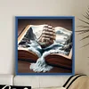(Stamped/Counted) Book And Boat-11CT Cross Stitch 50*50cm/19.69*19.69in