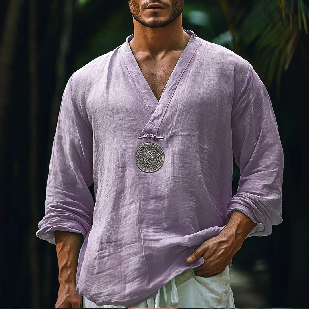 Men's Ethnic Loose Light Casual Linen Shirt-inspireuse