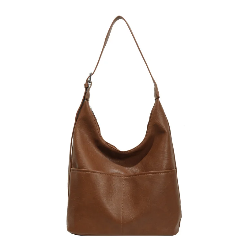 Pongl Pongl Capacity Work One Shoulder Bag Female 2023 New Autumn And Winter Retro Fashion Bucket Bag Casual Joker Cross-Body Bag