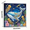(25x25cm)DIY Whale Framed Handmade Pearl Painting Art Craft Kit Living Home Decor