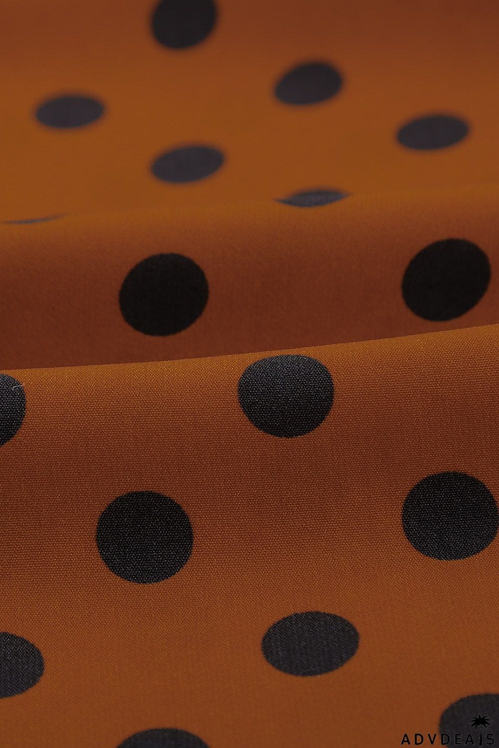 Dotted Print V Neck Drape Front Blouse