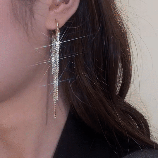 Fashion Diamond Tassel Earrings