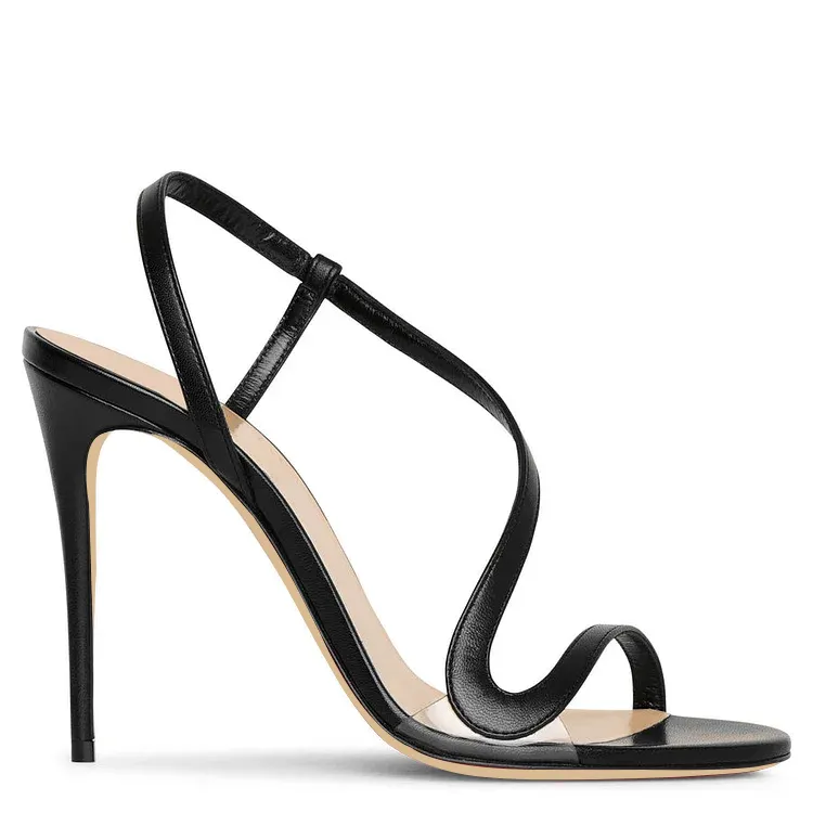 100mm Spotlight Wavy Straps Sandals  Stilettos-vocosishoes