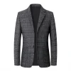 Men's Business Casual Plaid Coat
