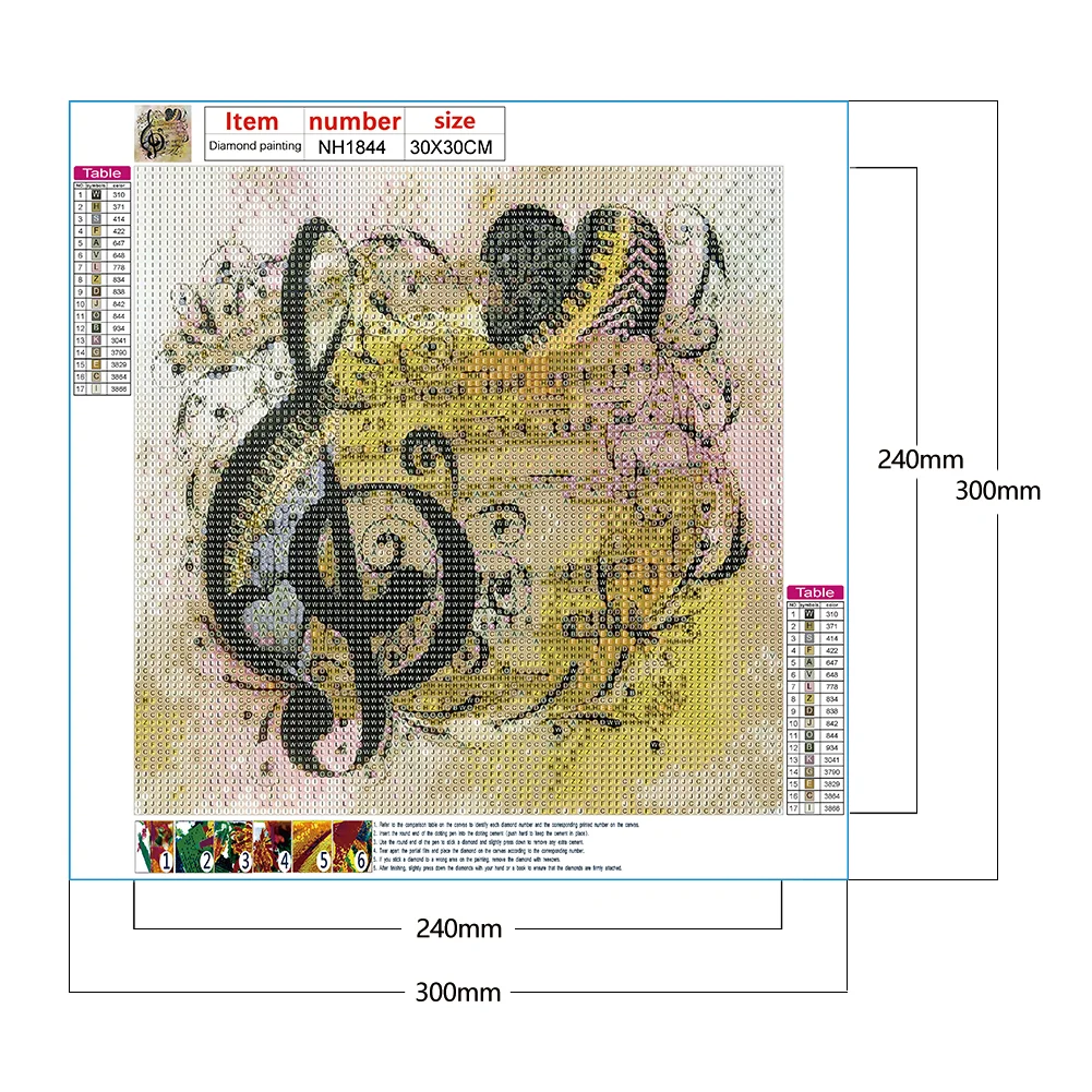 Diamond Painting - Full Round Drill - Musical Note(30*30cm)