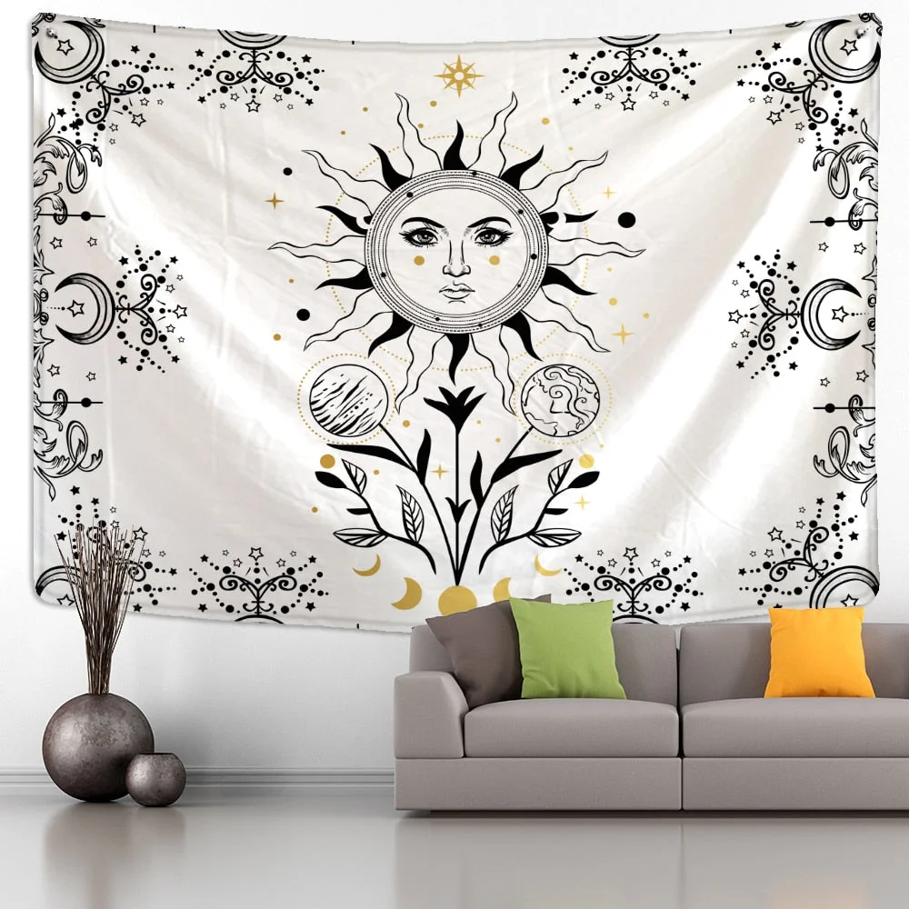 Cat Mysterious Tapestry Wall Hanging Bohemian Hippie TAPIZ Witchcraft Bedspread Divination Home Decor