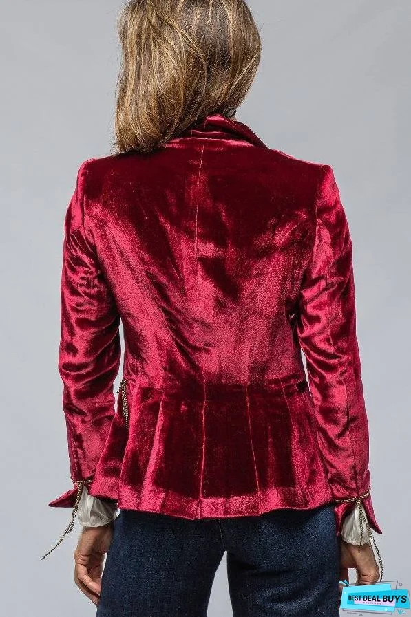 Vintage Gold Velvet Long Sleeve Pocket Blazer